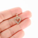 14K Yellow Gold Diamond Heart Pendant 0.21Ctw