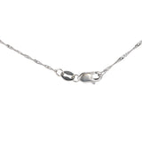 14K White Gold Diamon Heart Love Pendant Baby Rope Link Chain Dainty Necklace