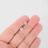 14K White Gold Diamond Round-Cut Stud Earrings 0.20Ctw