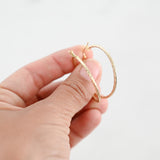 18K Yellow Gold Twisted Rope Round Hoop Earrings