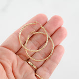 18K Yellow Gold Twisted Rope Round Hoop Earrings