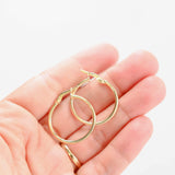 18K Yellow Gold Classic Tube Hoop Earrings