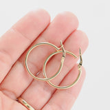 18K Yellow Gold Classic Tube Hoop Earrings