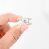 14k White Gold Double Bar Diamond Ring