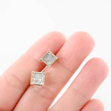 14k Yellow Gold Square Diamond Cluster Stud Earrings 0.72Ctw