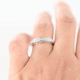 18k White Gold Diamond Heart Band