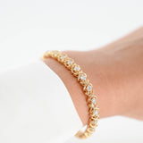 14K Yellow Gold Diamond X Design Tennis Bracelet 2.50Ctw