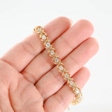 14K Yellow Gold Diamond X Design Tennis Bracelet 2.50Ctw