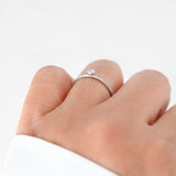 14K White Gold Diamond Bezel-Set Accent Midi Band Ring