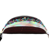 Authentic Christian Louboutin Mary Jane Waist Bag Spiked Leather and Hologram Leather