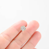 14k Yellow Gold Cluster Diamond Single Stud