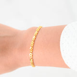 Pulsera de eslabones de talla diamante en oro amarillo de 22 k