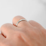 14K White Gold Band Ring