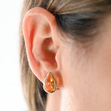 14K Yellow Gold Citrine Pear-Cut Stud Earrings