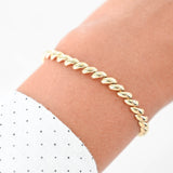 18K Yellow Gold San Marcos/Macaroni Style Link Hollow Bracelet