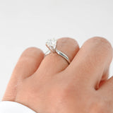 14K White Gold Diamond Solitaire Engagement Ring 0.93Ctw