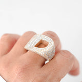 10K Yellow Gold 562 Diamonds Cluster "D" Letter Ring