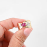 14K Yellow Gold Ruby And Diamond Cocktail Vintage Ring