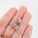 18K White Gold Diamond Floral Stud Earrings 1.84Ctw