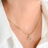 14K Yellow Gold Diamond Heart Pendant 0.35Ctw