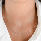 925 Silver Dainty Box Link Chain 24"