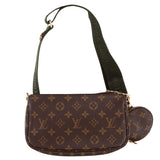 Authentic Louis Vuitton Multi Pochette Accessoires Shoulder Bag Monogram Canvas Brown