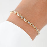 14K Yellow Gold Diamond S Link Tennis Bracelet