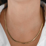 18K Yellow Gold Omega Link Chain Necklace