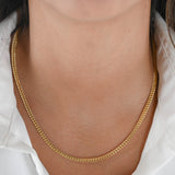 14K Yellow Gold Franco Link Long Chain 32"