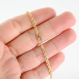 14K Yellow Gold Rope Link Diamond-Cut Solid Chain 18"