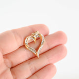 14K Yellow Gold Diamond Channel Set Heart Pendant 0.33Ctw