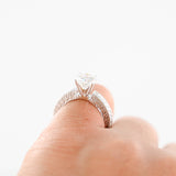 14K White Gold Moissanite Antique Style Ring