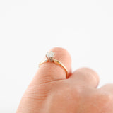 14K Yellow Gold Band White Gold Head Diamond Solitaire Engagement Ring 0.33Ctw