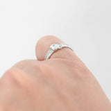 14k White Gold Channel Set Diamond Heart Band