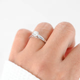 14K White Gold Diamond Solitaire Engagement Ring 0.50Ctw