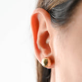 18K Yellow Gold Ball Studs With Diamond-Cut Bead Backing