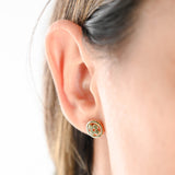 18K Yellow Gold Lily Stud LV Style Studs Earrings