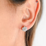 14K Yellow Gold Diamond Floral Design Stud Earrings 1.40Ctw