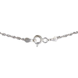 10K White Gold Diamond And Pearls Cross Pendant Baby Rope Link Chain Necklace