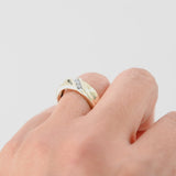 10K Yellow Gold Diamond Twisting Gents Band Ring