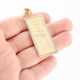 10K Yellow Gold Cubic Zirconia $100 Bill Pendant 7.3g