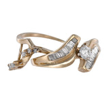 14K Yellow Gold Diamond Wedding Ring Set 0.76Ctw