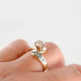 14K Yellow Gold Diamond Solitaire With Accent Baguette Cut Diamonds 1.29Ctw