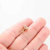 14k Yellow Gold Cluster Diamond Single Stud