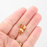 18k Yellow Gold Domed Hemisphere Stud Earrings