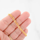 Pulsera de eslabones de talla diamante en oro amarillo de 22 k