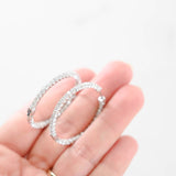 18K White Gold Diamond Hoop Earrings 2.16Ctw