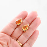 14K Yellow Gold Citrine Pear-Cut Stud Earrings