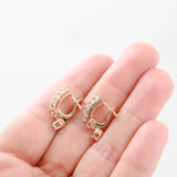 14K Rose Gold Diamond Bar Drop Earrings 0.46Ctw