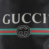 Authentic GUCCI Mens Calfskin Logo Drawstring Backpack Black